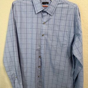 Van Heusen Light Blue Plaid Button Down Shirt